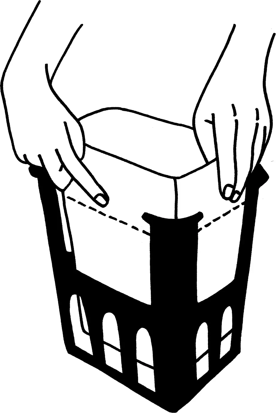 Illustration för hur du max får fylla en Papperspåse med matavfall